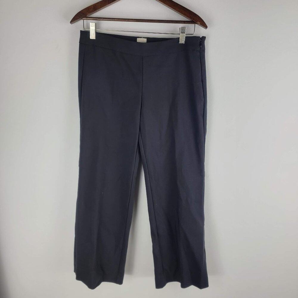 NEW Ecru Cropped Ankle Pants Black Straight Leg High Rise Size 4